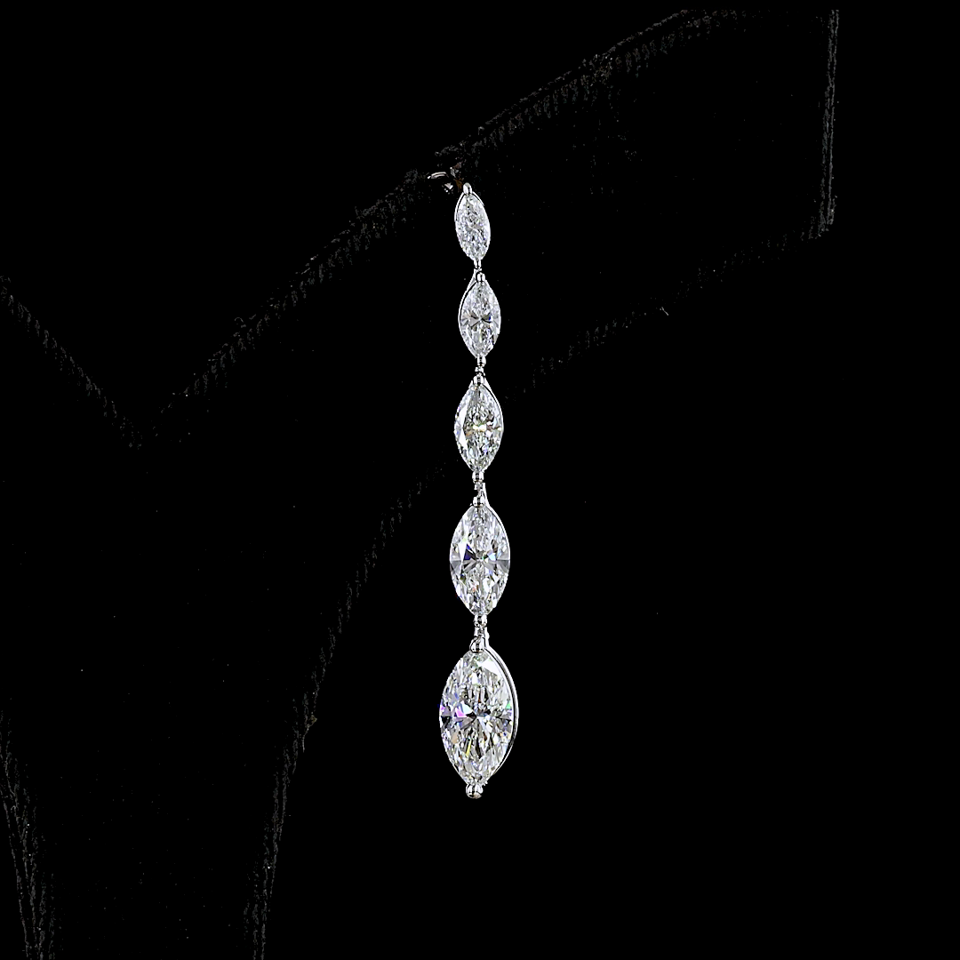 3.58 CTTW Marquise Lab Diamond Hanging Earring (E Color and VS Clarity)