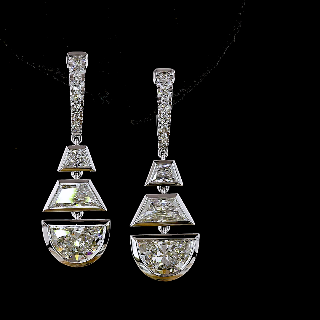 5.48 CTTW MIX Lab Diamond Hanging Earring (E Color and VS1 Clarity)
