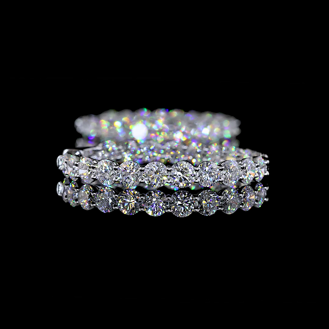 10.21 CTTW Round Lab Diamond Hoops Earring (E Color and VS1 Clarity)