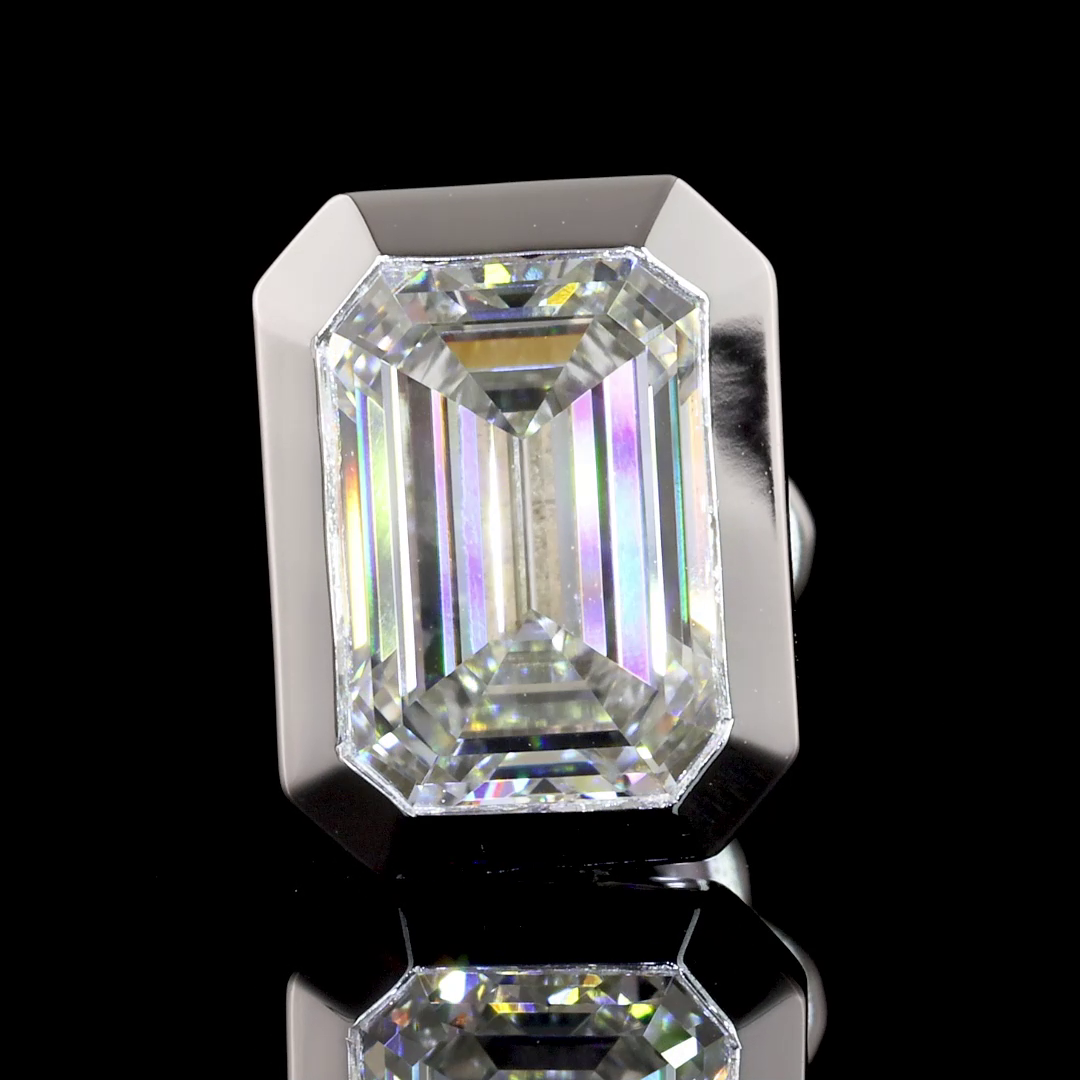 3.08 CTTW Emerald Lab Diamond Studs Earring 14k White Gold (E Color and VVS2 Clarity)