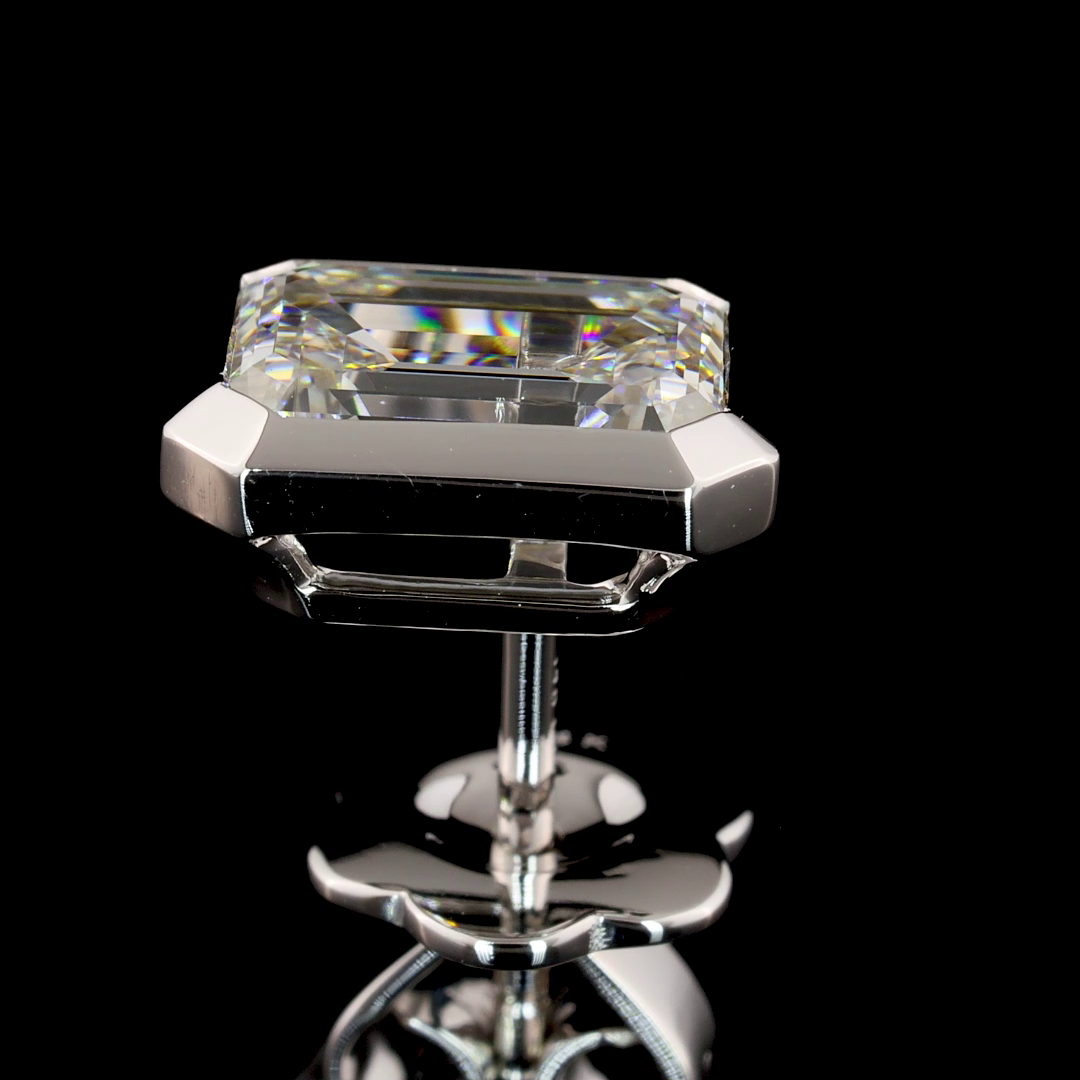 3.08 CTTW Emerald Lab Diamond Studs Earring 14k White Gold E Color and VVS2 Clarity jewelry-spot-usa