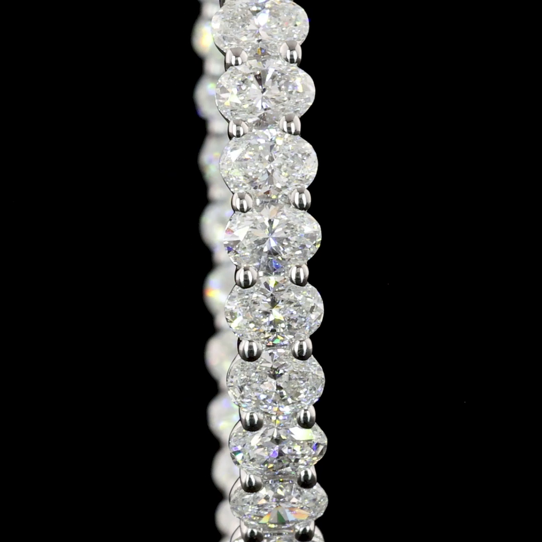 3.77 CTTW Oval Lab Diamond Hoops Earring 28mm 14k White Gold F Color and VS1 Clarity jewelry-spot-usa