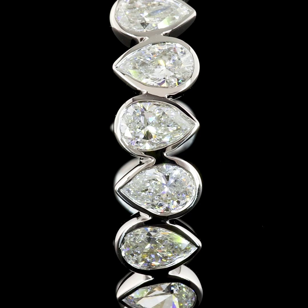 5.72 CTTW Pear Lab Diamond C Hoops Earring Size 28 14k White Gold F Color and VS1 Clarity jewelry-spot-usa