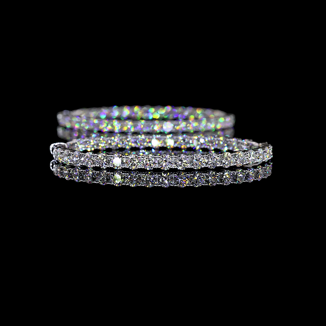 6.92 CTTW Round Lab Diamond Hoops Earring (E Color and VS1 Clarity)