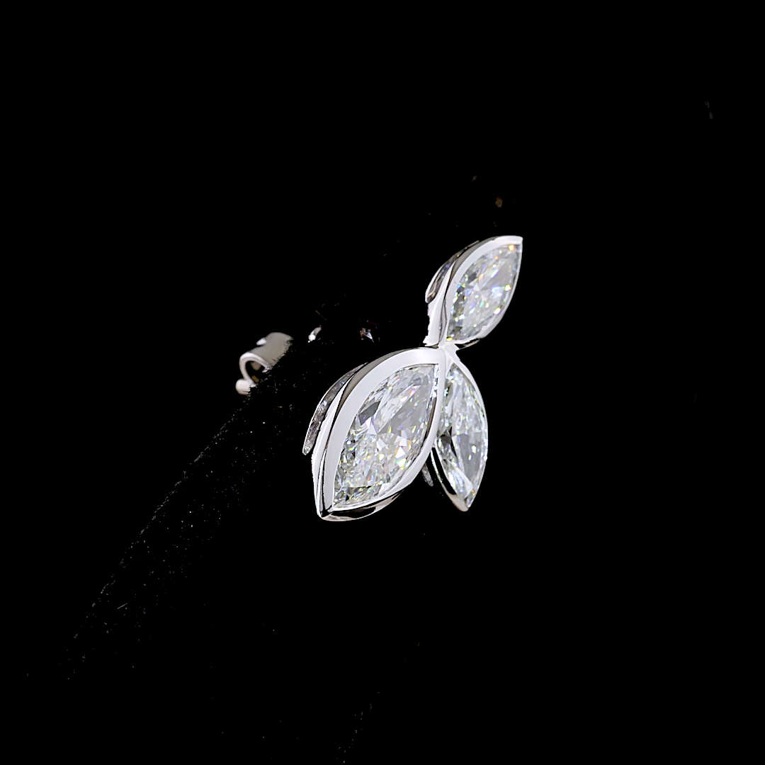 3.20 CTTW Marquise Lab Diamond Studs Earring (E Color and VS1 Clarity)