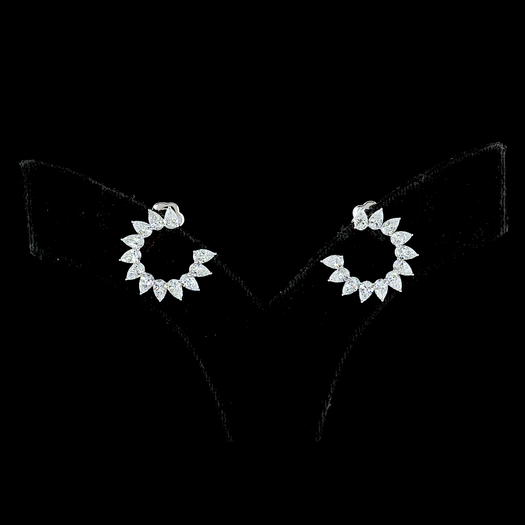 2.75 CTTW Pear Lab Diamond Special Earring Size 19 14k White Gold F Color and VS1 Clarity jewelry-spot-usa