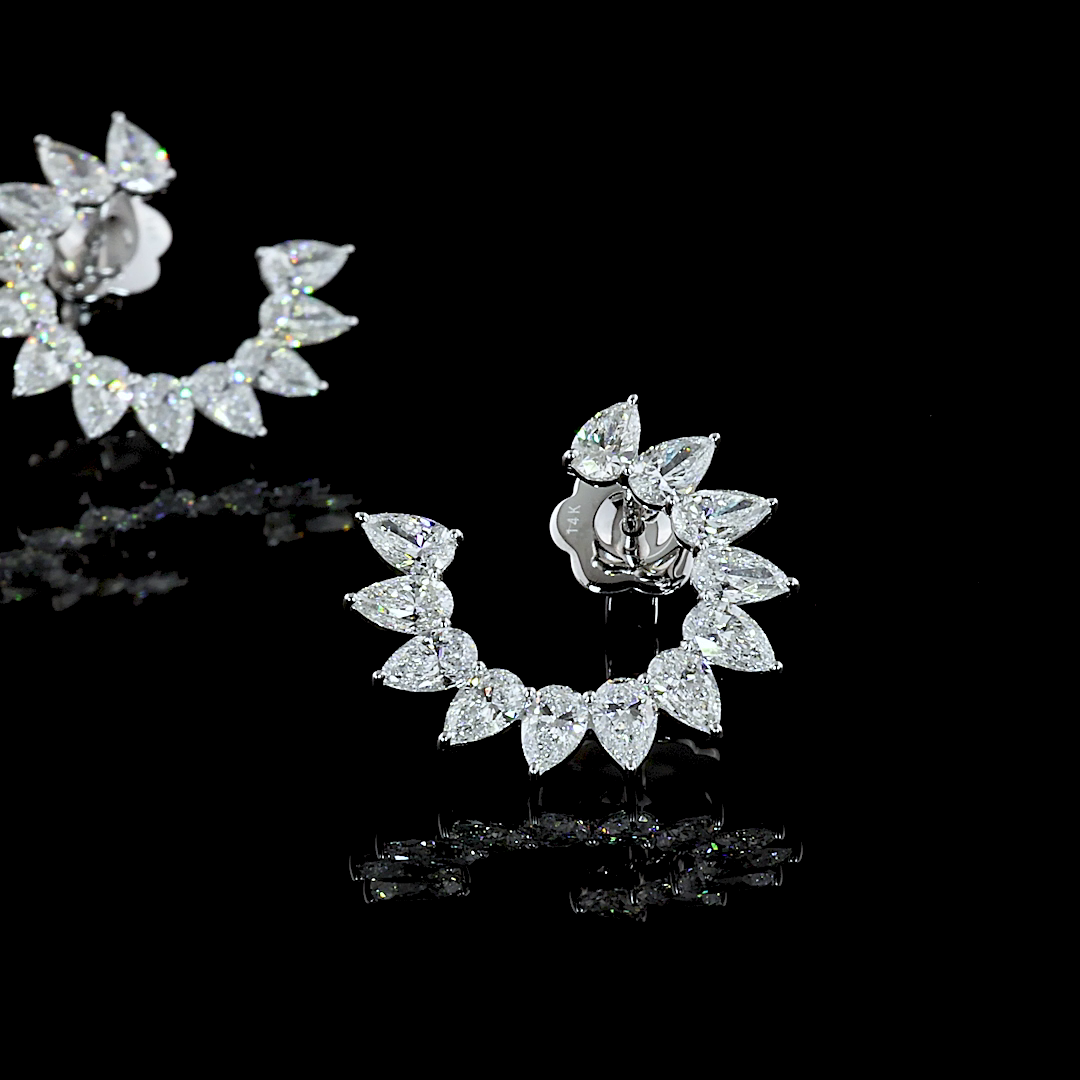 2.75 CTTW Pear Lab Diamond Special Earring Size 19 14k White Gold F Color and VS1 Clarity jewelry-spot-usa