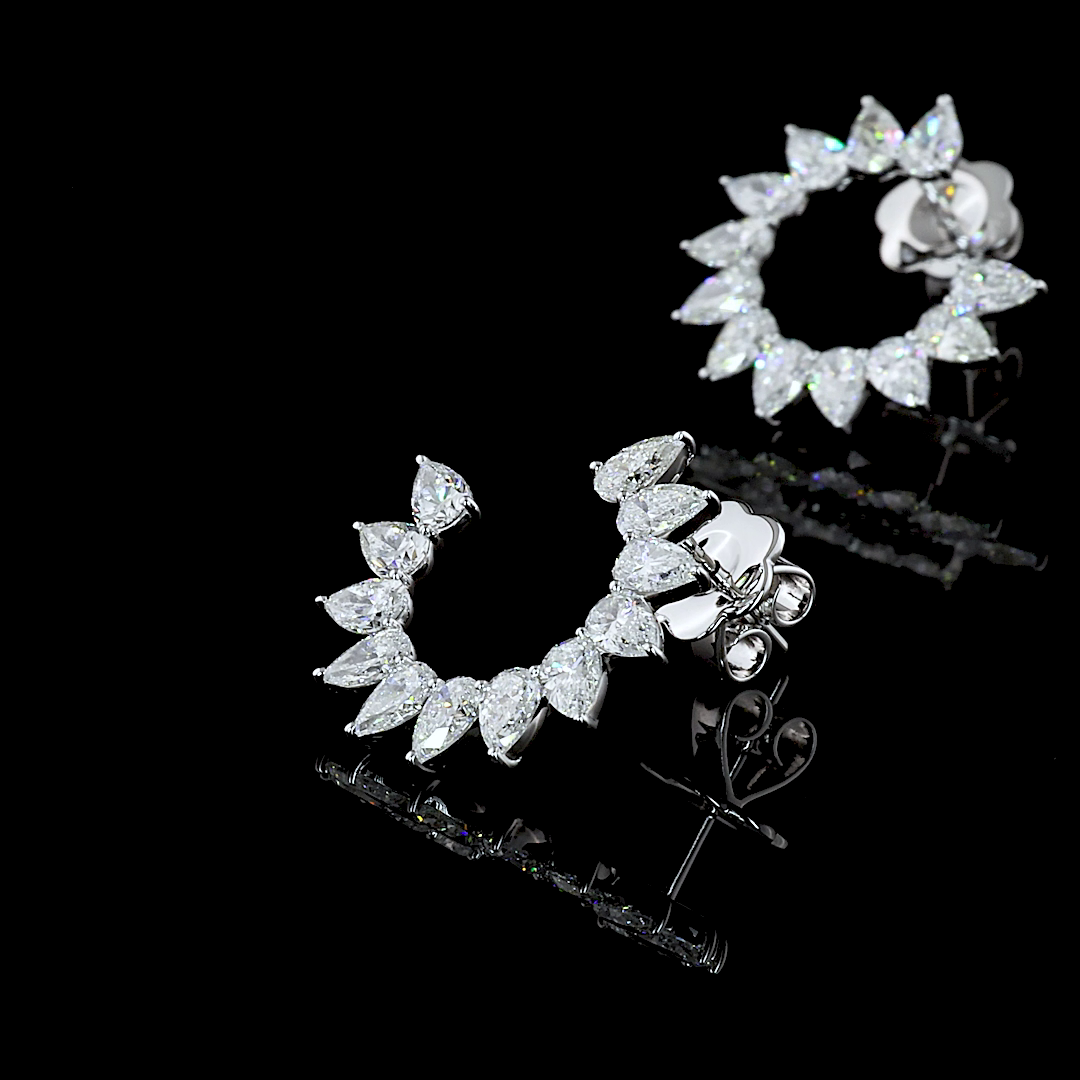 2.75 CTTW Pear Lab Diamond Special Earring Size 19 14k White Gold F Color and VS1 Clarity jewelry-spot-usa