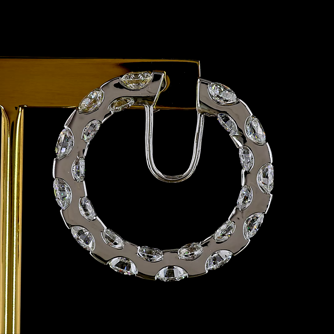 12.25 CTTW Round Lab Diamond Huggies Earring (E Color and VS1 Clarity)