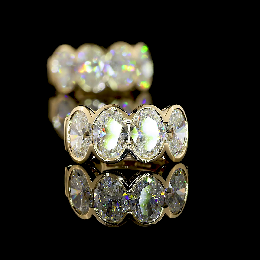 3.04 CTTW Oval Natural Diamond Huggies Earring 15.05mm (G Color and VS1 Clarity)
