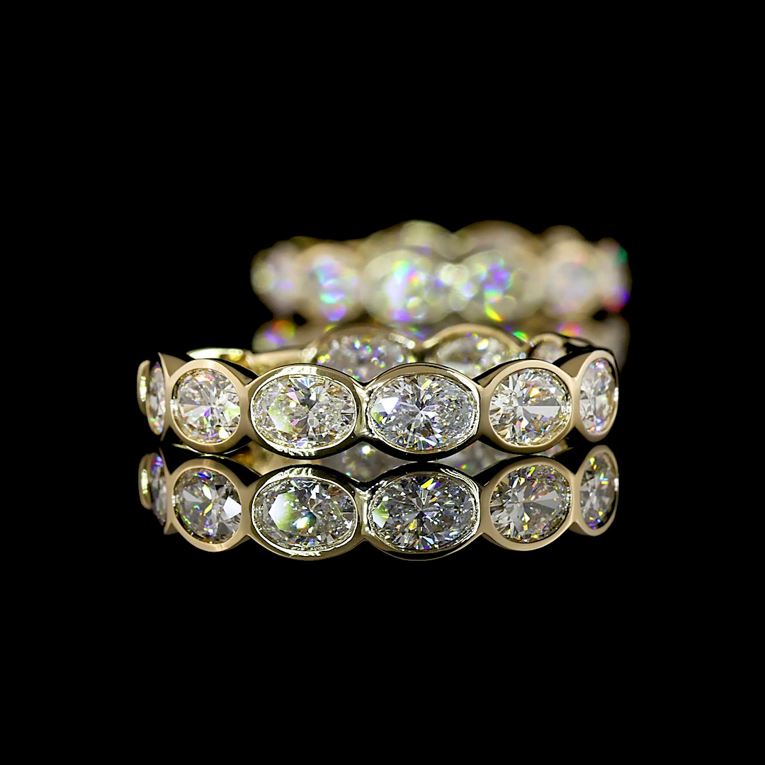 5.18 CTTW Oval Natural Diamond Huggies Earring 25mm (H Color and SI Clarity)
