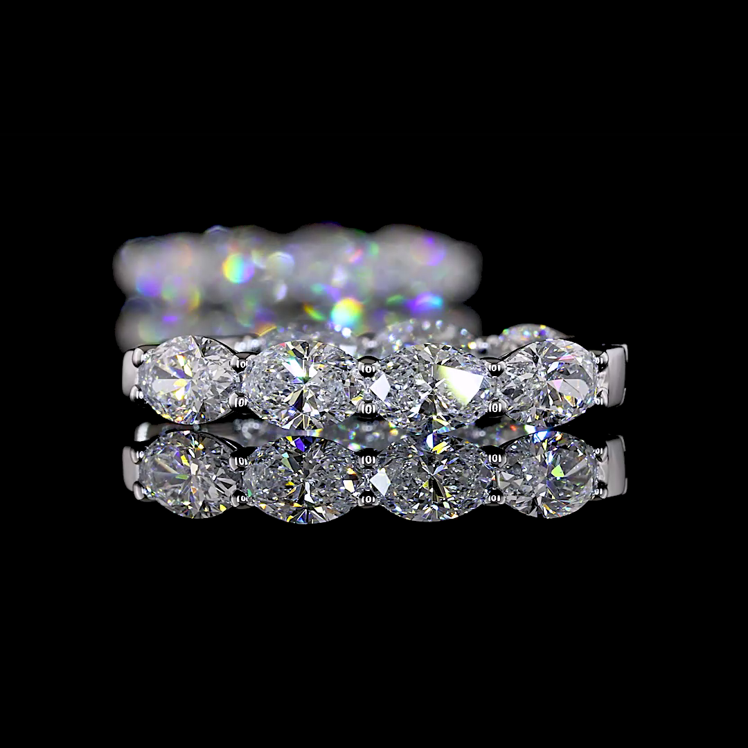 3.05 CTTW Oval Lab Grown Diamond Huggies Earring 20.62mm (E Color and VS1 Clarity)