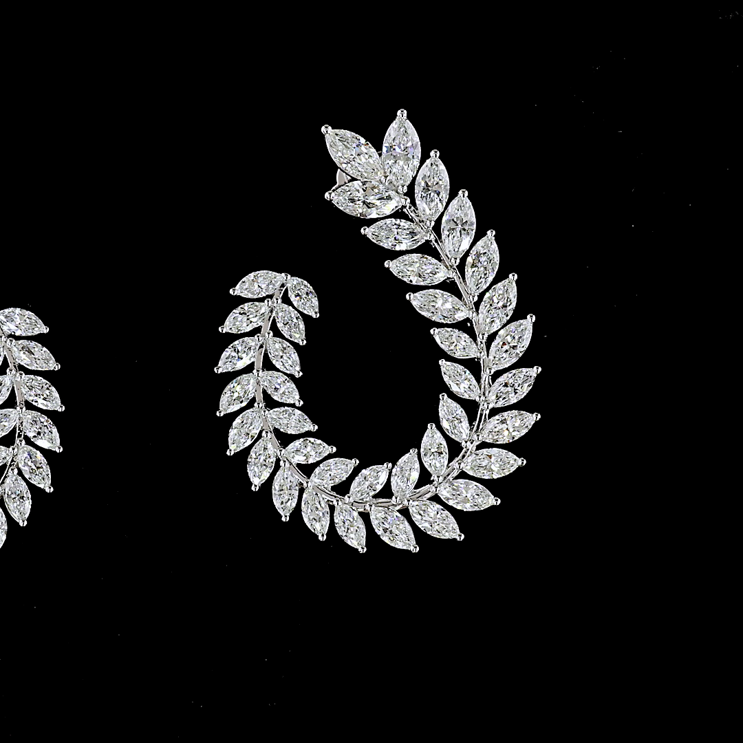 5.22 CTTW Marquise Lab Diamond Crawler Earring (E Color and VS1 Clarity)