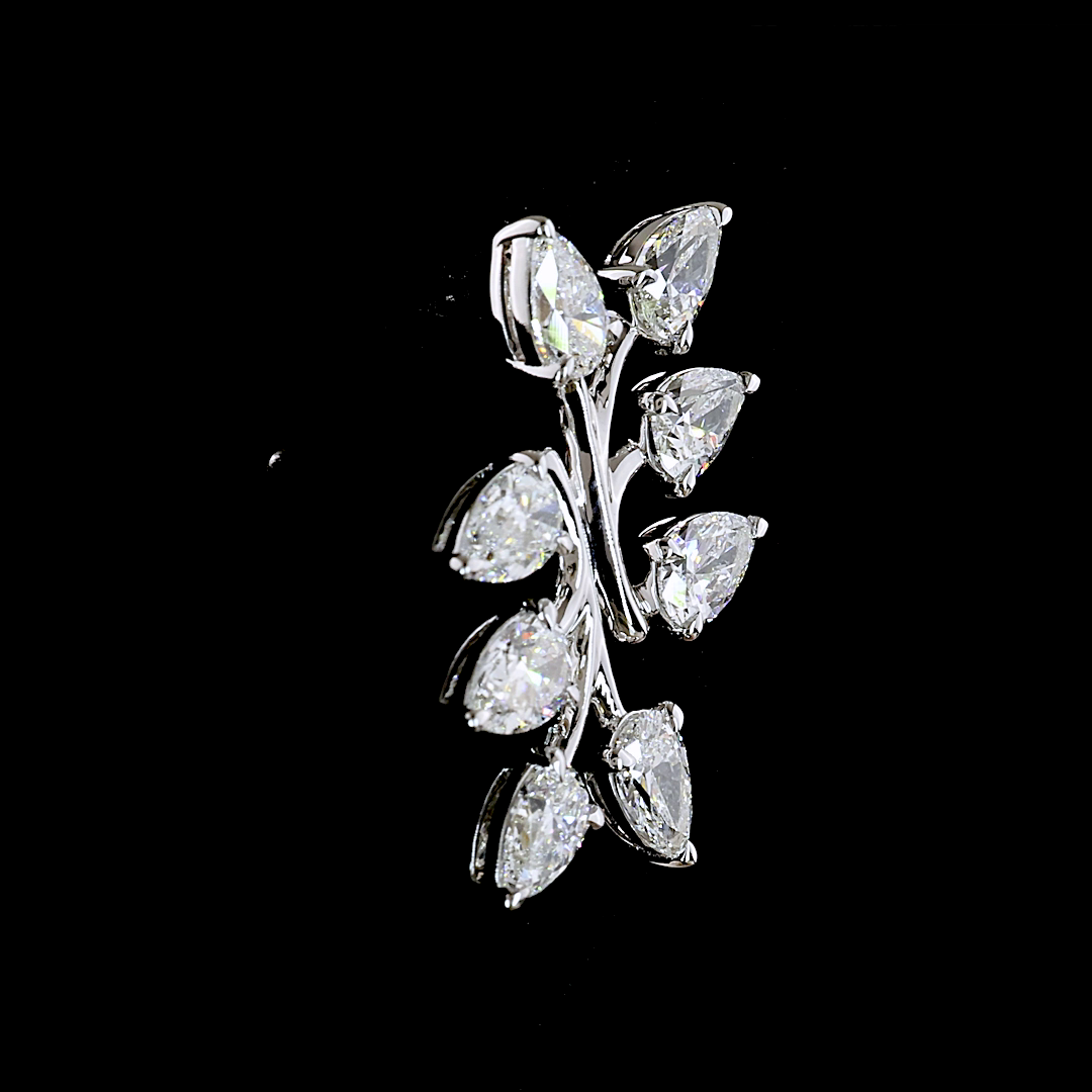 2.69 CTTW Pear Lab Grown Diamond Crawler Earring Size 22 (E Color and VS1 Clarity)
