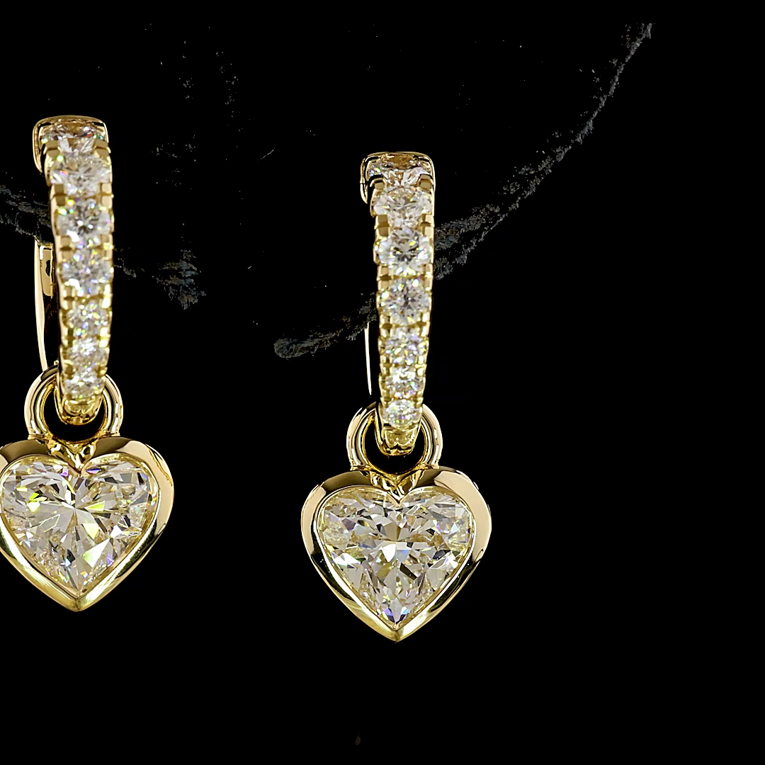 2.56 CTTW Heart Lab Diamond Hanging Earring (E Color and VVS2 Clarity)