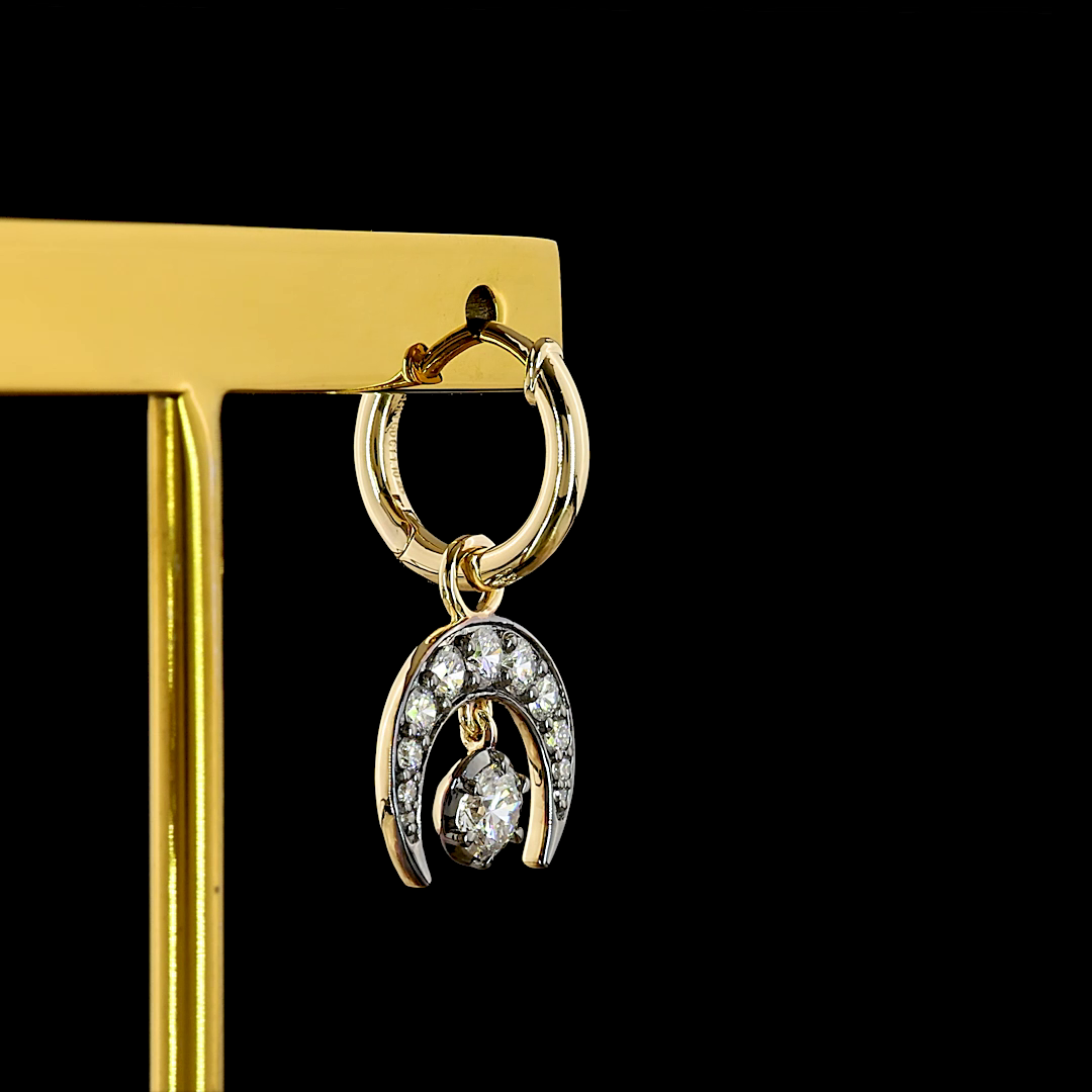 1.05 CTTW Round Lab Grown Diamond Hanging Earring Size 23 (E Color and VS1 Clarity)