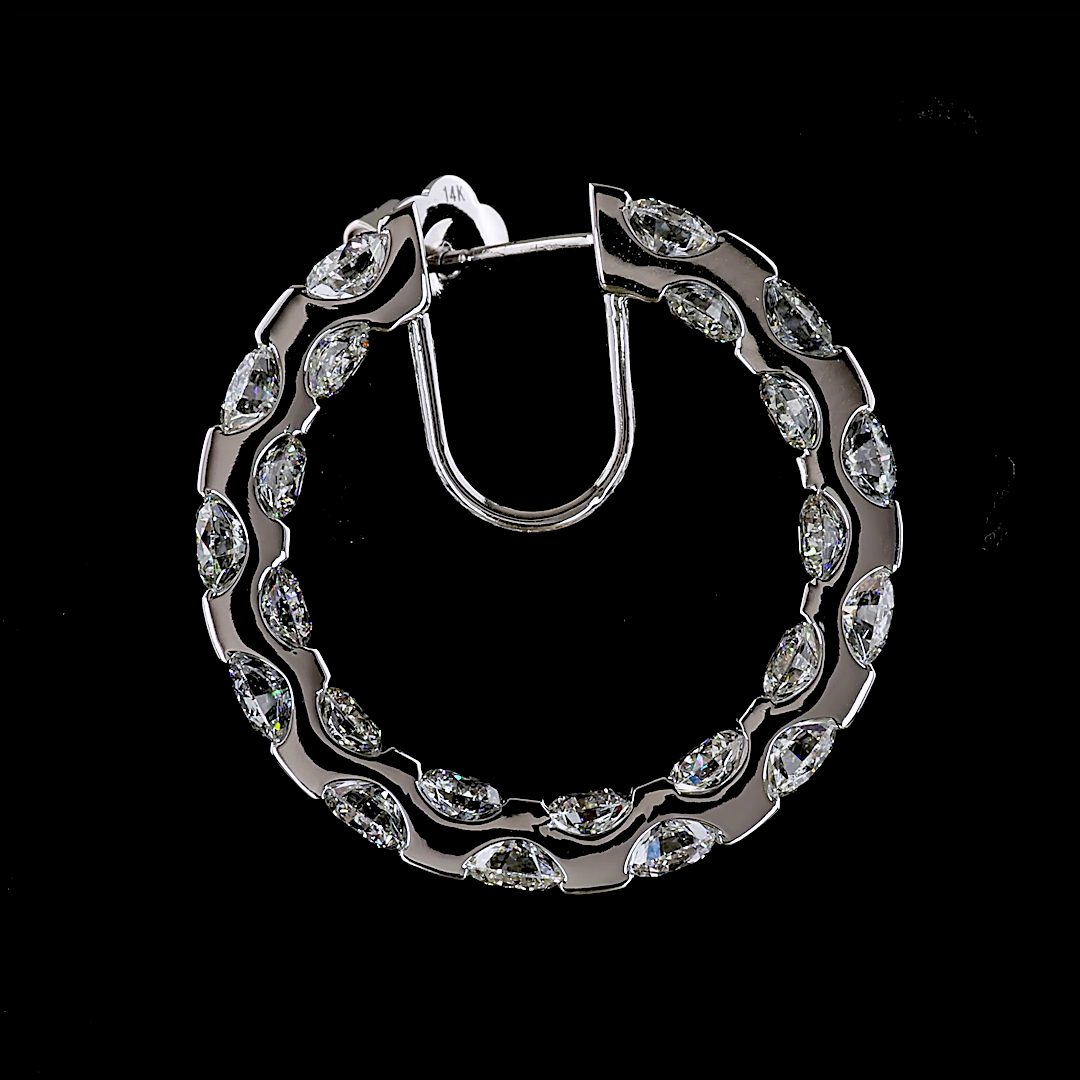 11.69 CTTW Round Lab Diamond Huggies Earring (E Color and VS1 Clarity)