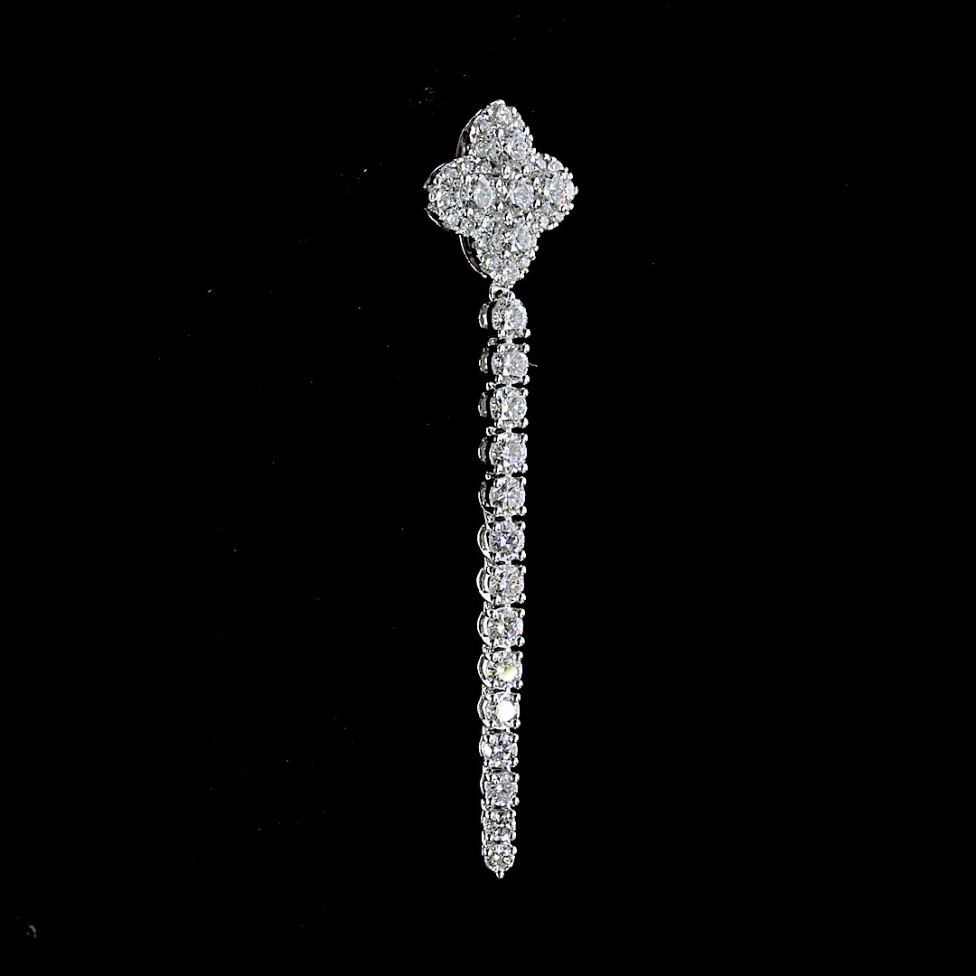 1.61 CTTW Round Lab Diamond Hanging Earring (E Color and VS1 Clarity)