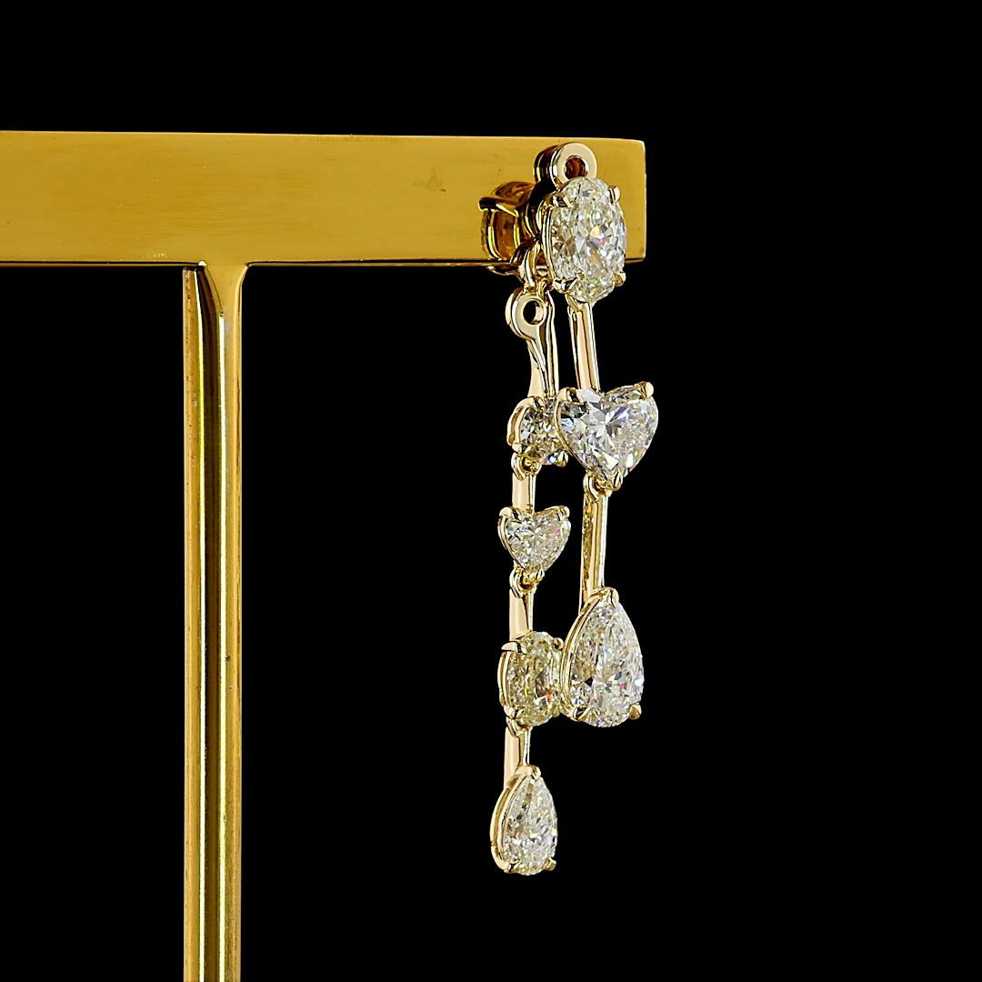 4.44 CTTW MIX Lab Grown Diamond Hanging Earring Size 39.6 (E Color and VS1 Clarity)