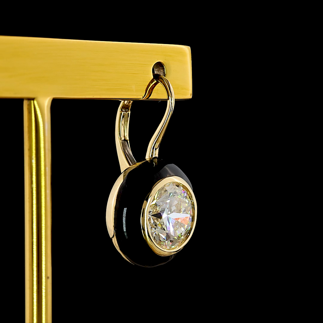 4.02 CTTW Round Lab Diamond Hanging Earring (F Color and VS1 Clarity)
