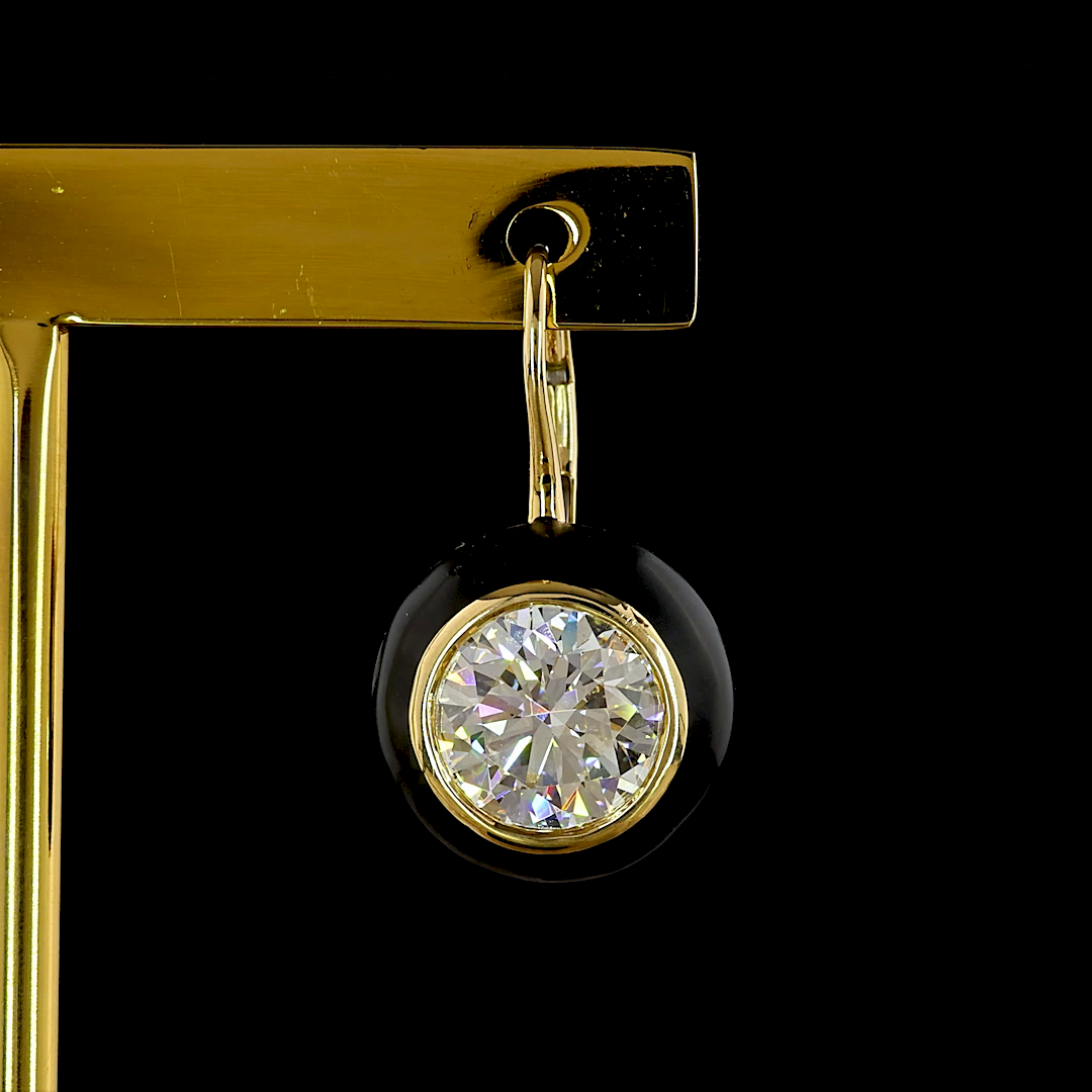 5.04 CTTW Round Lab Diamond Hanging Earring (F/E Color and VS1/VVS2 Clarity)
