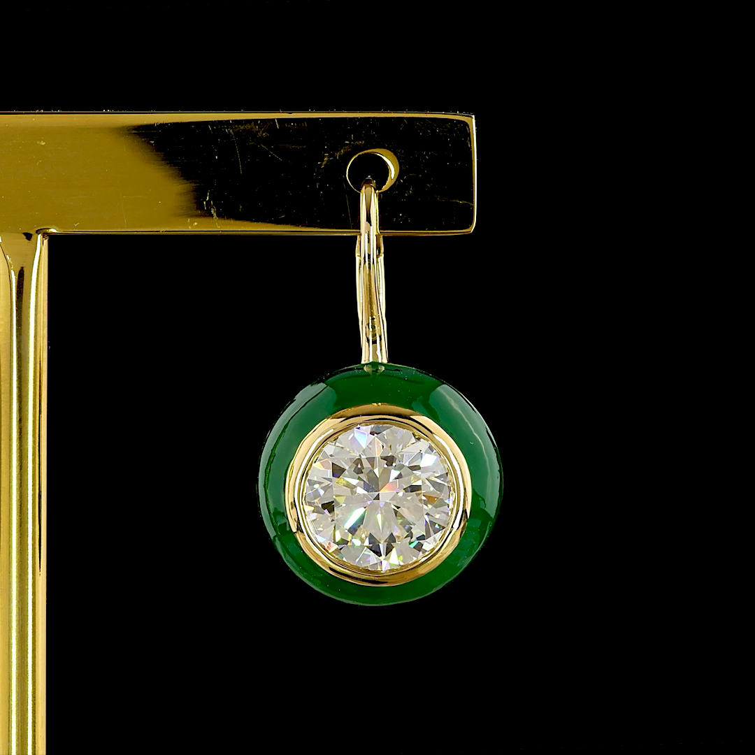 5.01 CTTW Round Lab Diamond Hanging Earring (F Color and VS1 Clarity)