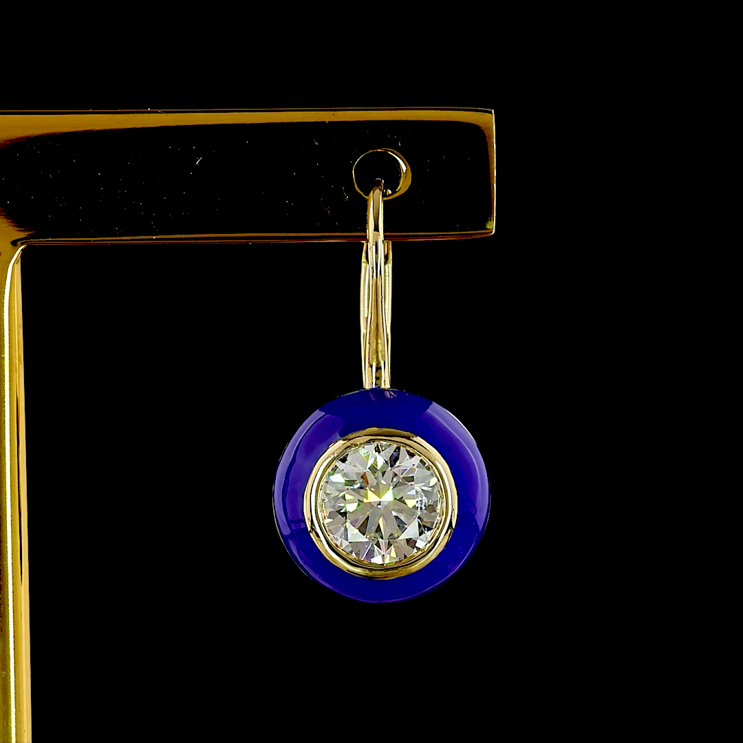 2.01 CTTW Round Lab Diamond Hanging Earring (F/E Color and VS2/VVS2 Clarity)