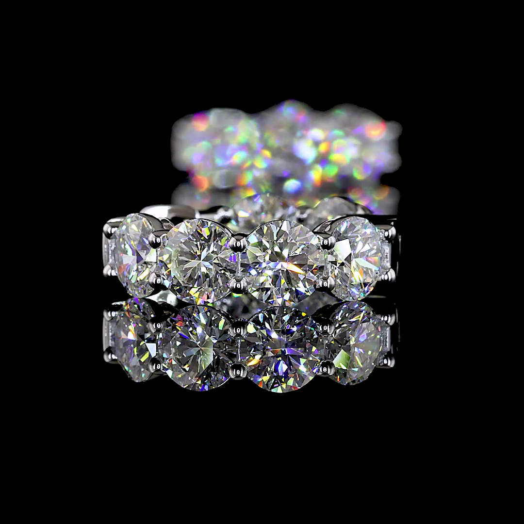 5.12 CTTW Round Lab Grown Diamond Huggies Earring 16.53mm (E Color and VS1 Clarity)