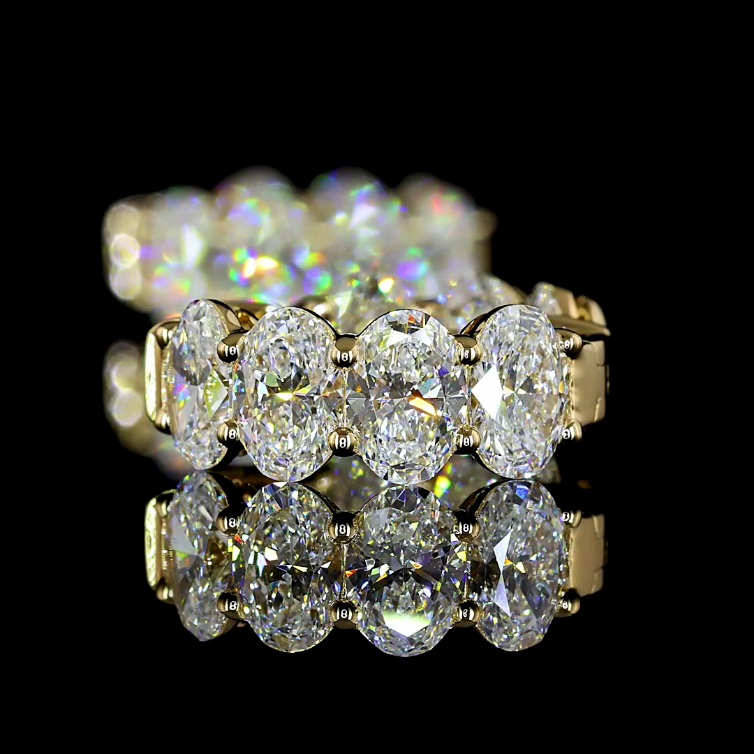 4.02 CTTW Oval Lab Grown Diamond Huggies Earring 14.82mm (E Color and VS1 Clarity)