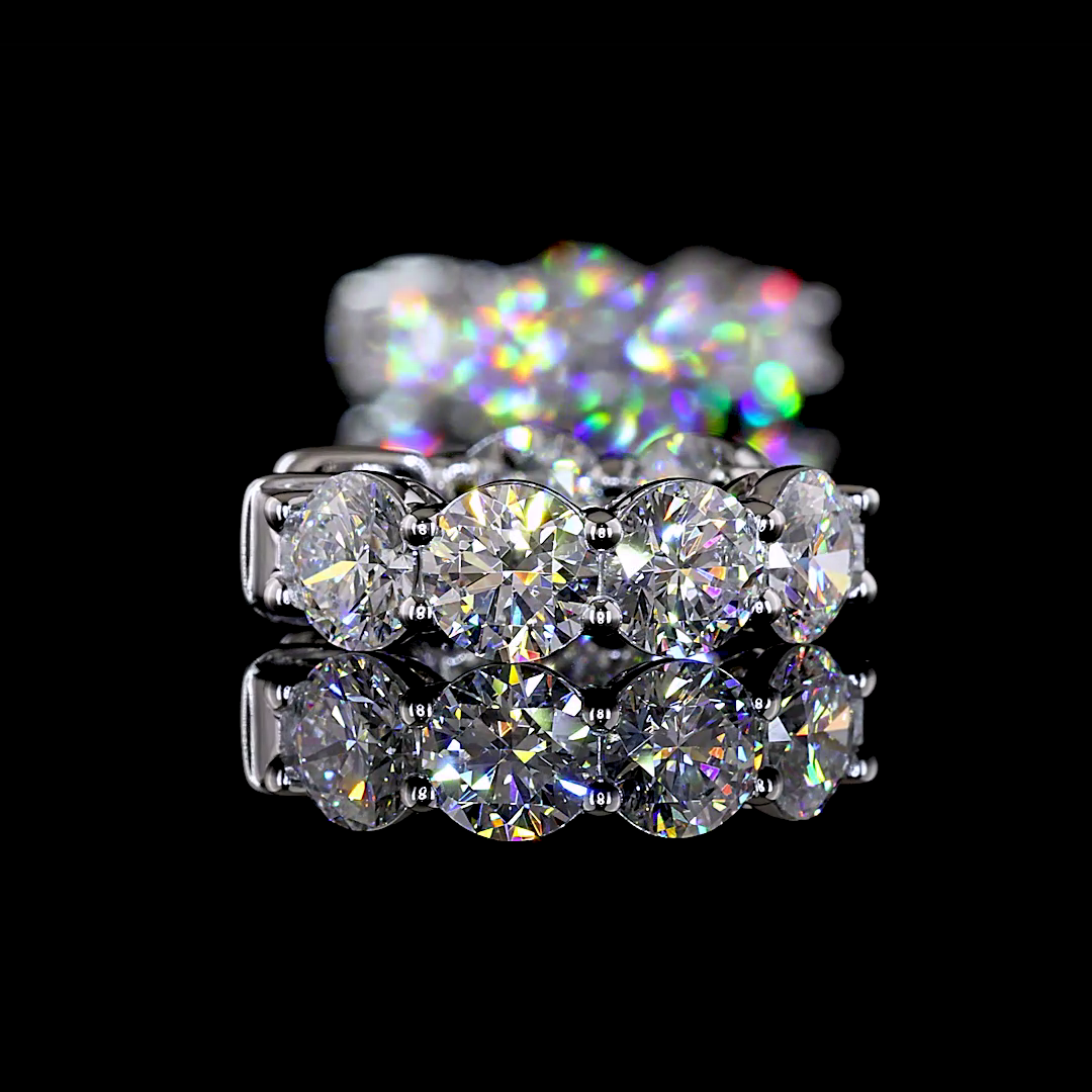 3.82 CTTW Round Lab Grown Diamond Huggies Earring 16.15mm (E Color and VS1 Clarity)