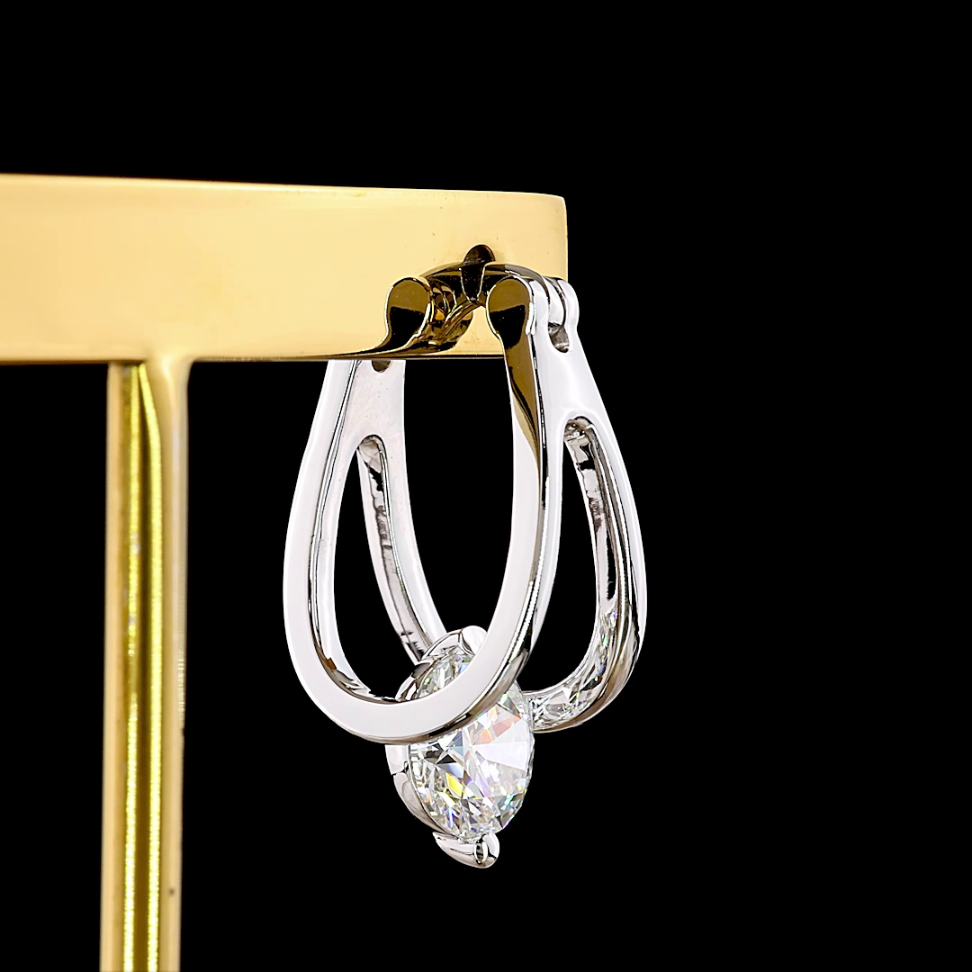 3.00 CTTW Round Lab Grown Diamond Hanging Earring Size 24.8 (E Color and VS1 Clarity)