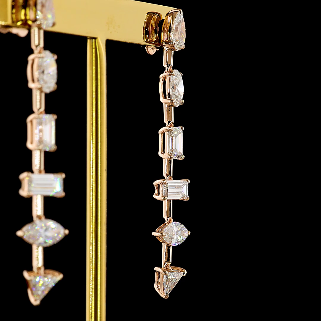 3.98 CTTW MIX Lab Grown Diamond Hanging Earring Size 46.65 (E Color and VS1 Clarity)
