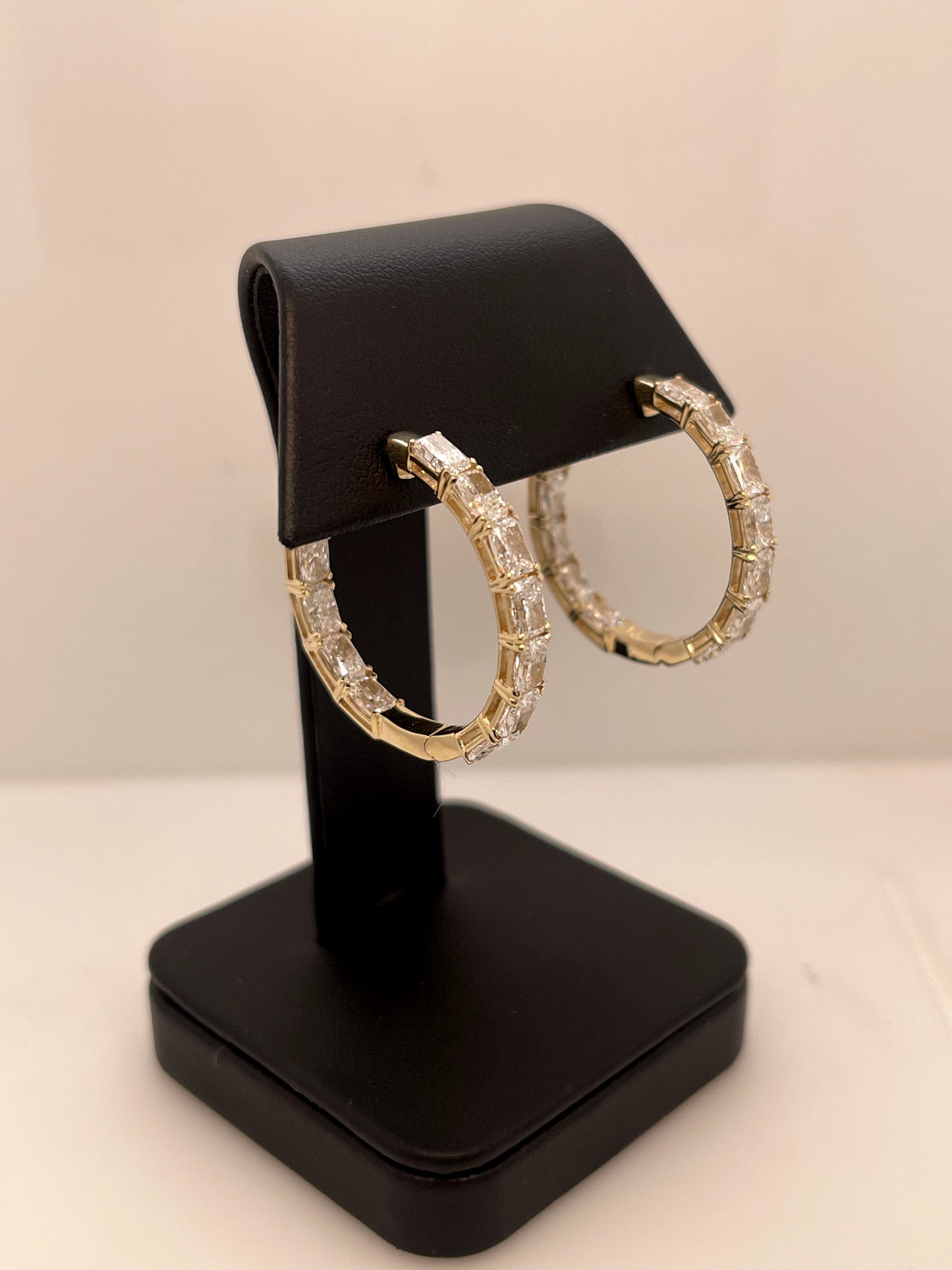 3.63 CTTW Radiant Lab Diamond Hoops Earring 14k Yellow Gold F Color and VS2 Clarity jewelry-spot-usa