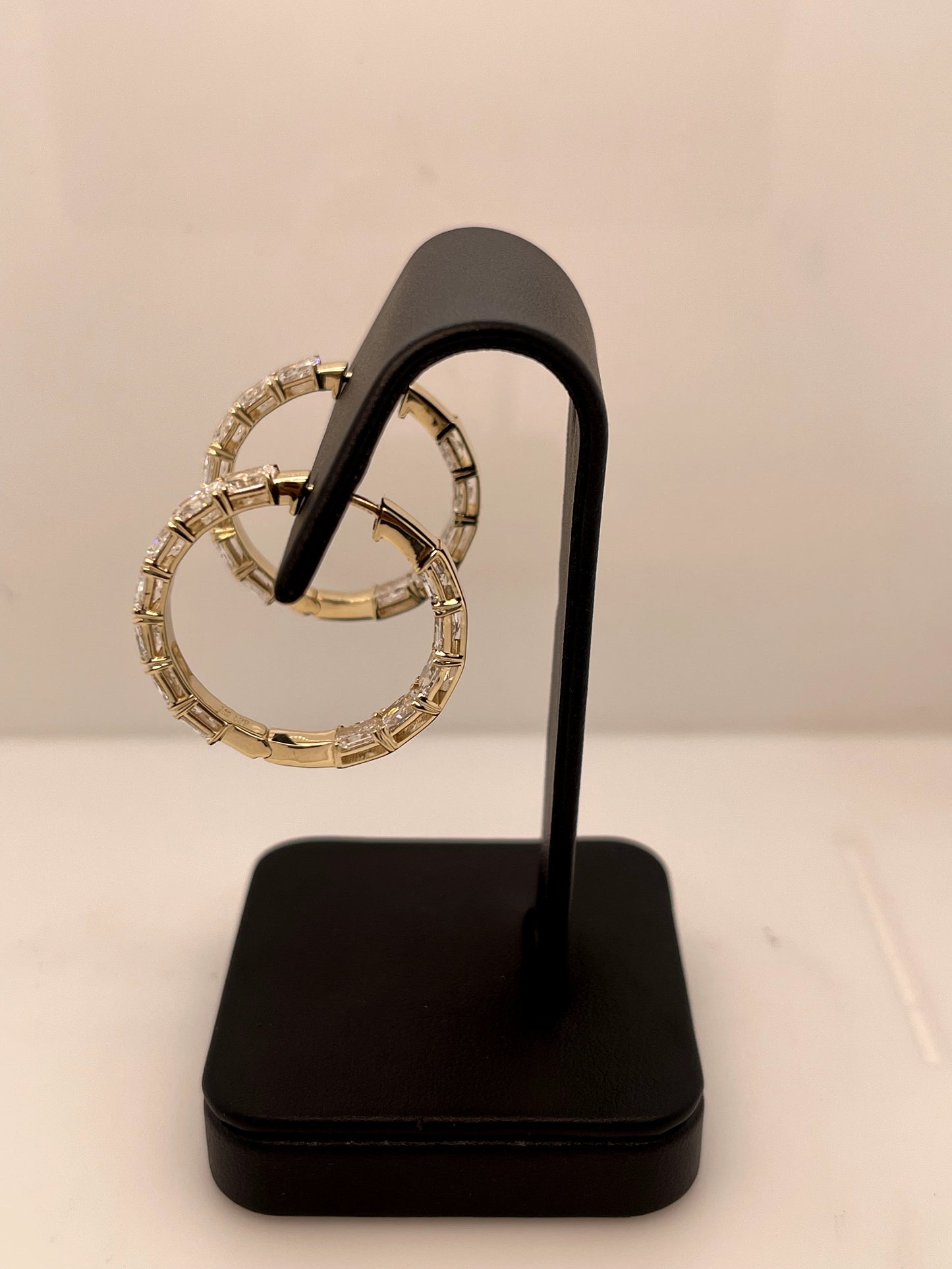 3.63 CTTW Radiant Lab Diamond Hoops Earring 14k Yellow Gold (F Color and VS2 Clarity)