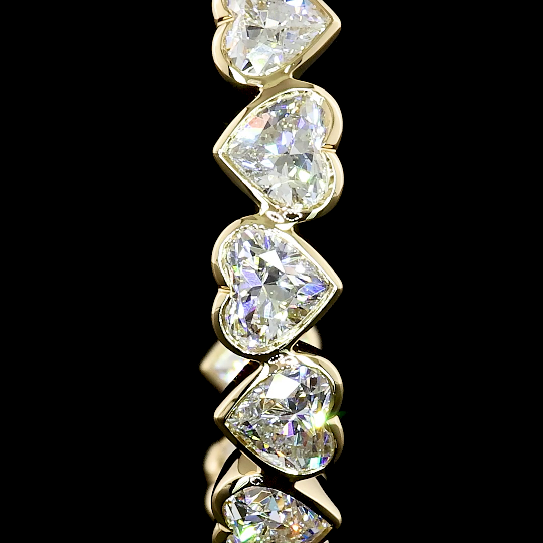 6.62 CTTW Heart Lab Grown Diamond C Hoops Earring Size 30 (G Color and VS1 Clarity)