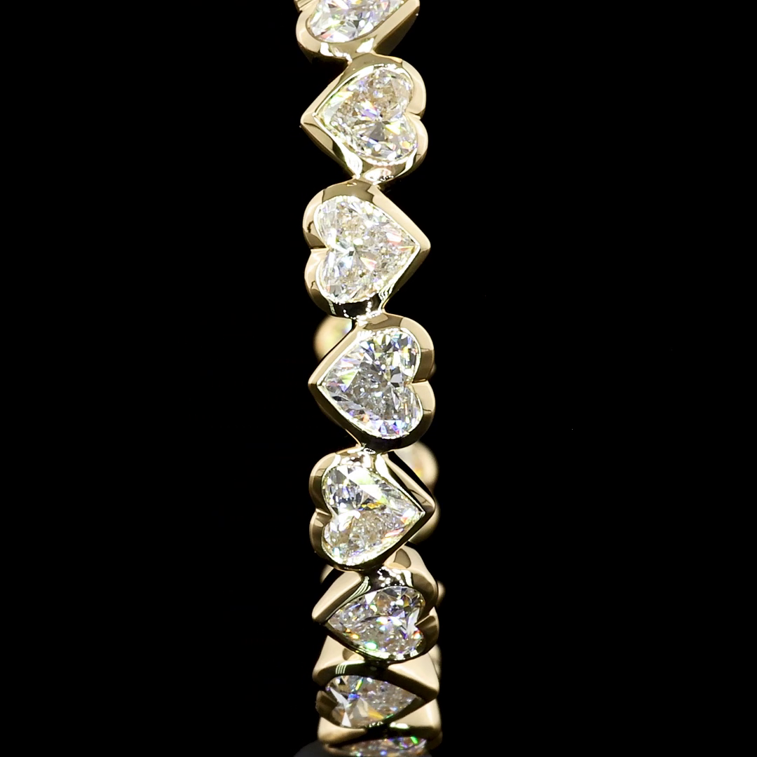 3.28 CTTW Heart Lab Diamond C Hoops Earring Size 28 14k Yellow Gold E Color and VVS2 Clarity jewelry-spot-usa