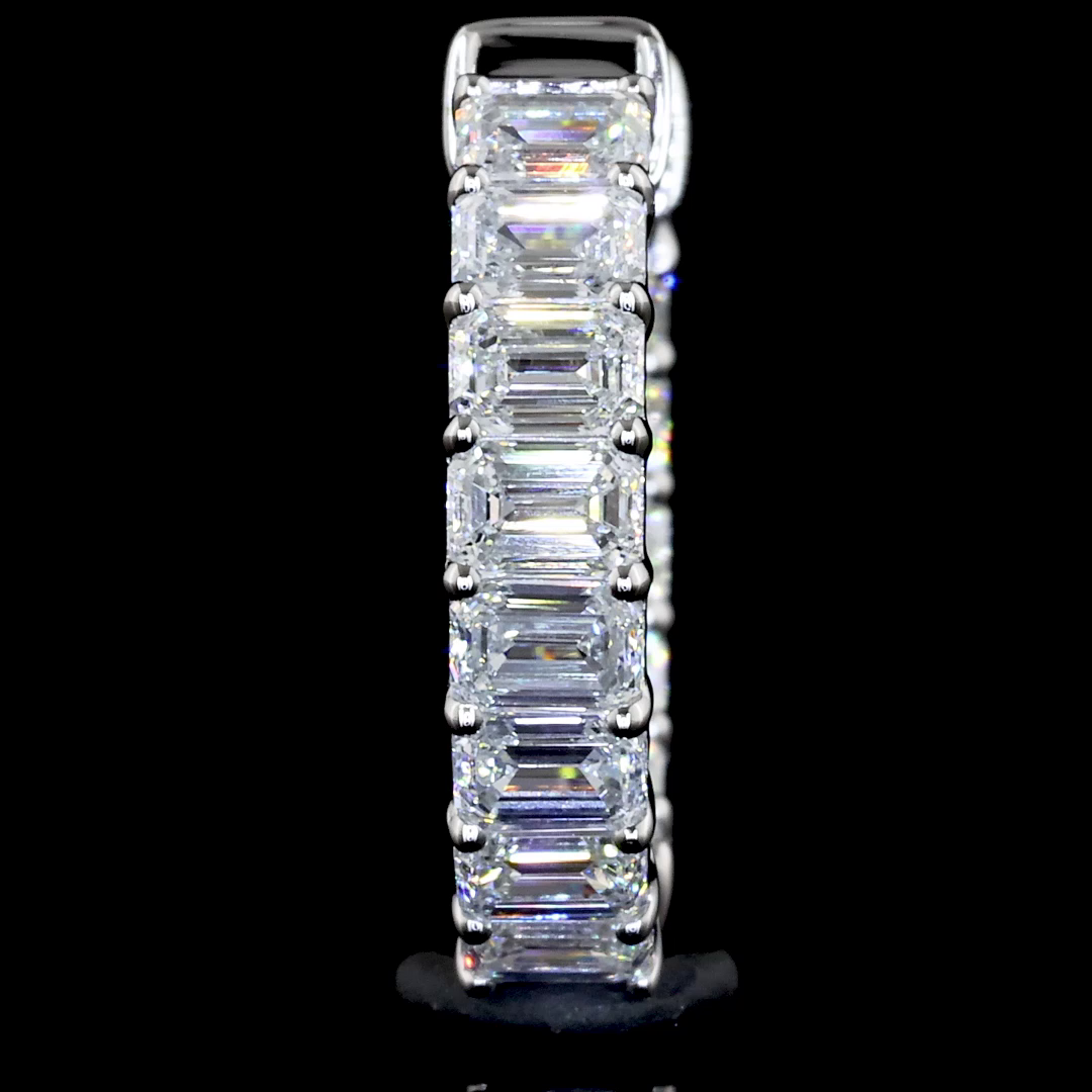 1.88 CTTW Emerald Lab Diamond Huggies Earring 16mm 14k White Gold (F Color and VS2 Clarity)