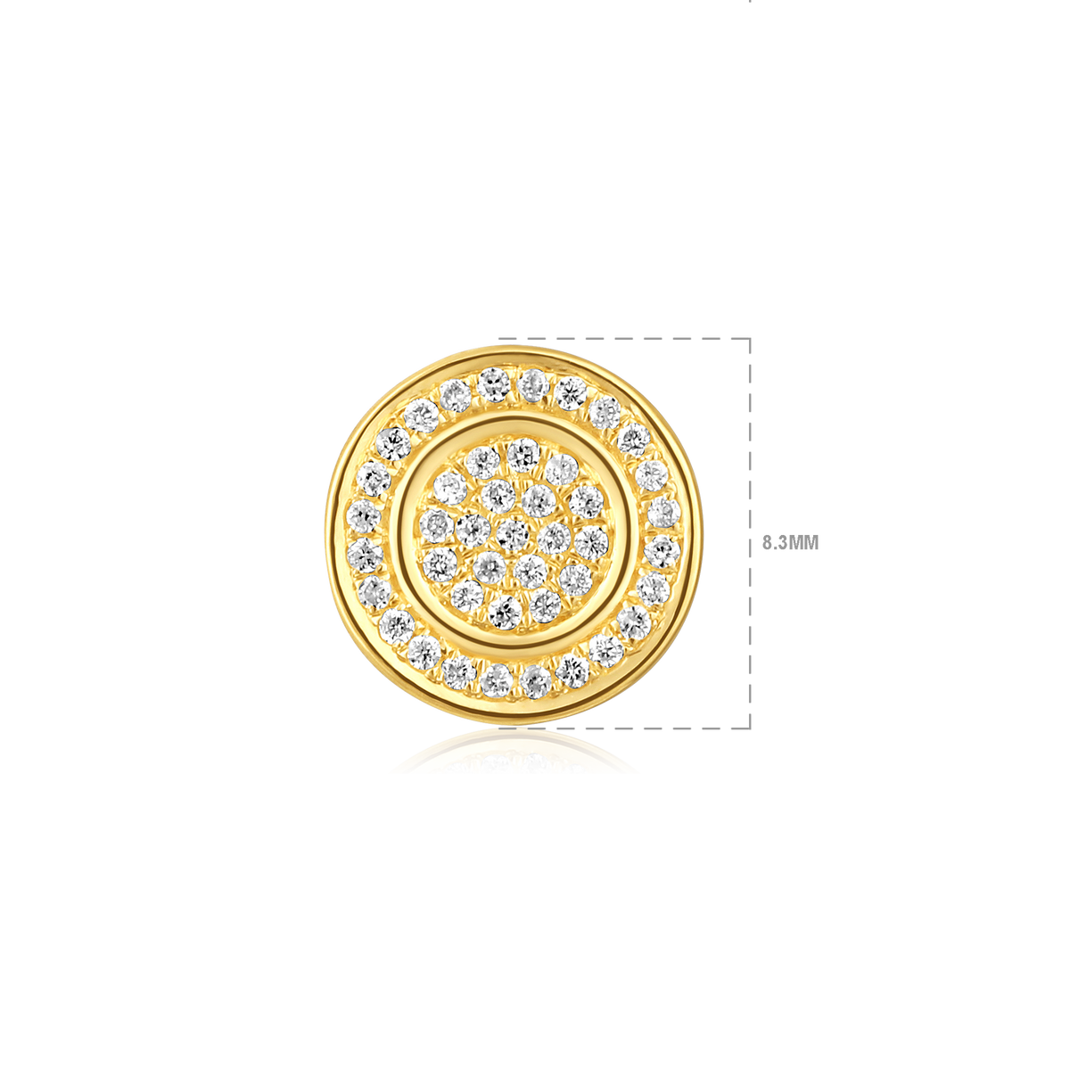 14K Gold 0.2ct Natural Diamond Round Studded Halo Stud Earrings