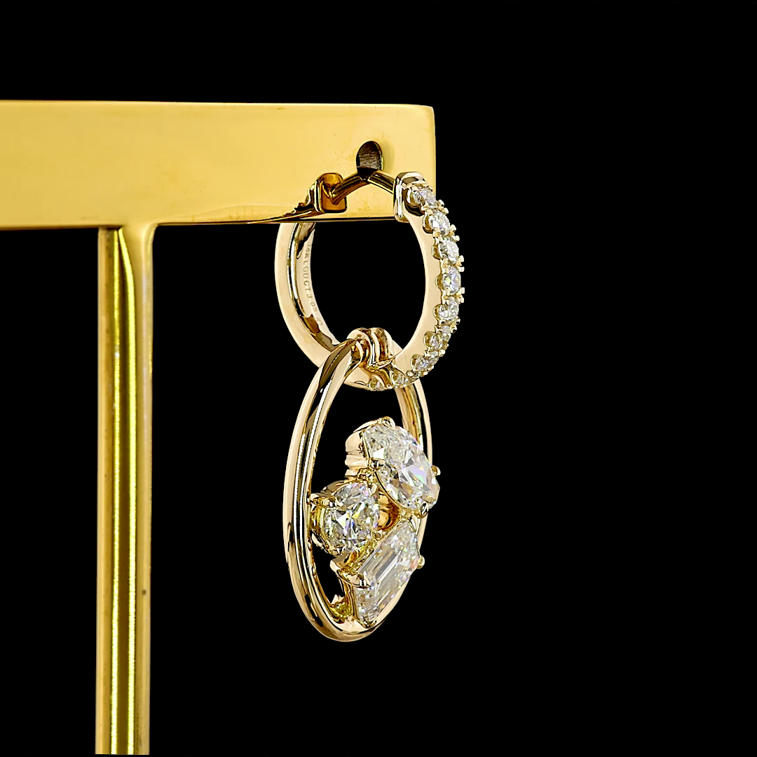 2.99 CTTW MIX Lab Grown Diamond Hanging Earring Size 28.82 (E Color and VS1 Clarity)