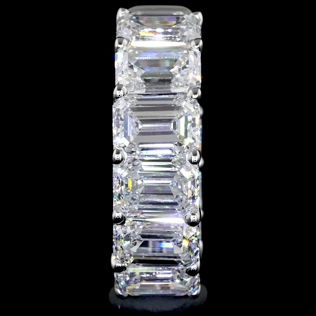 4.10 CTTW Emerald Lab Diamond Huggies Earring (F Color and VS2 Clarity)