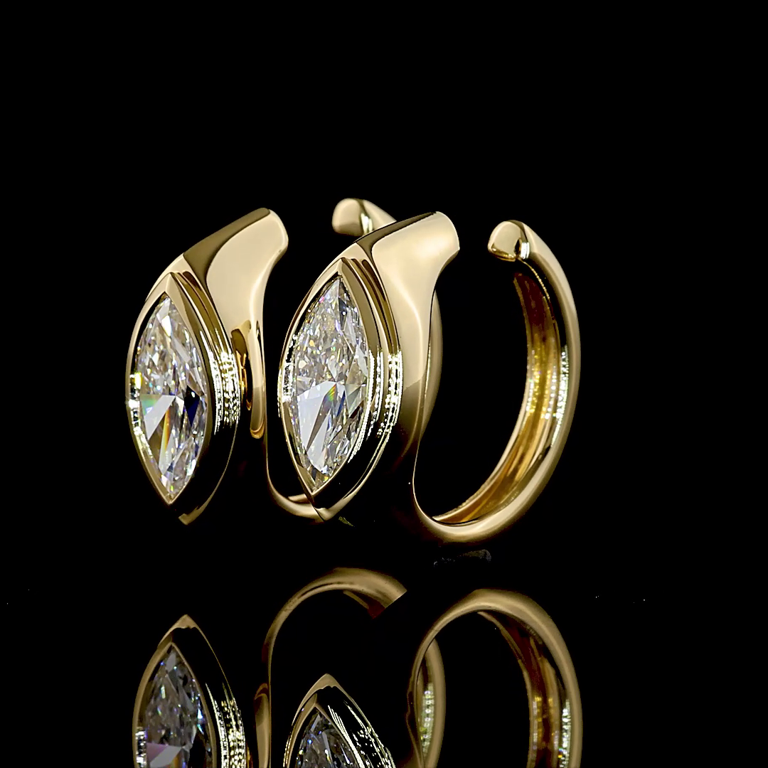 1.06 CTTW Marquise Lab Grown Diamond Huggies Earring (E Color and VS1 Clarity)