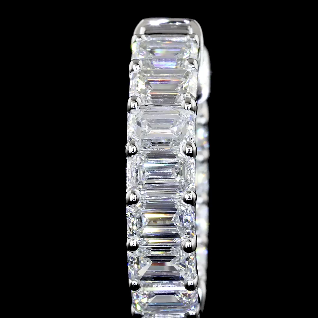 2.05 CTTW Emerald Lab Diamond Huggies Earring 14.8mm 14k White Gold E Color and VS Clarity jewelry-spot-usa