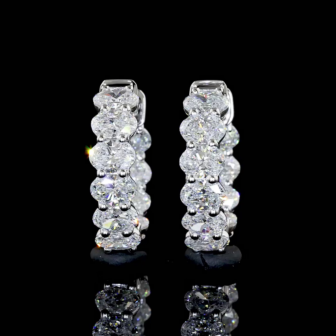 1.99 CTTW Oval Lab Diamond Huggies Earring 14mm 14k White Gold E/F Color and VS/VS2/VS1 Clarity jewelry-spot-usa