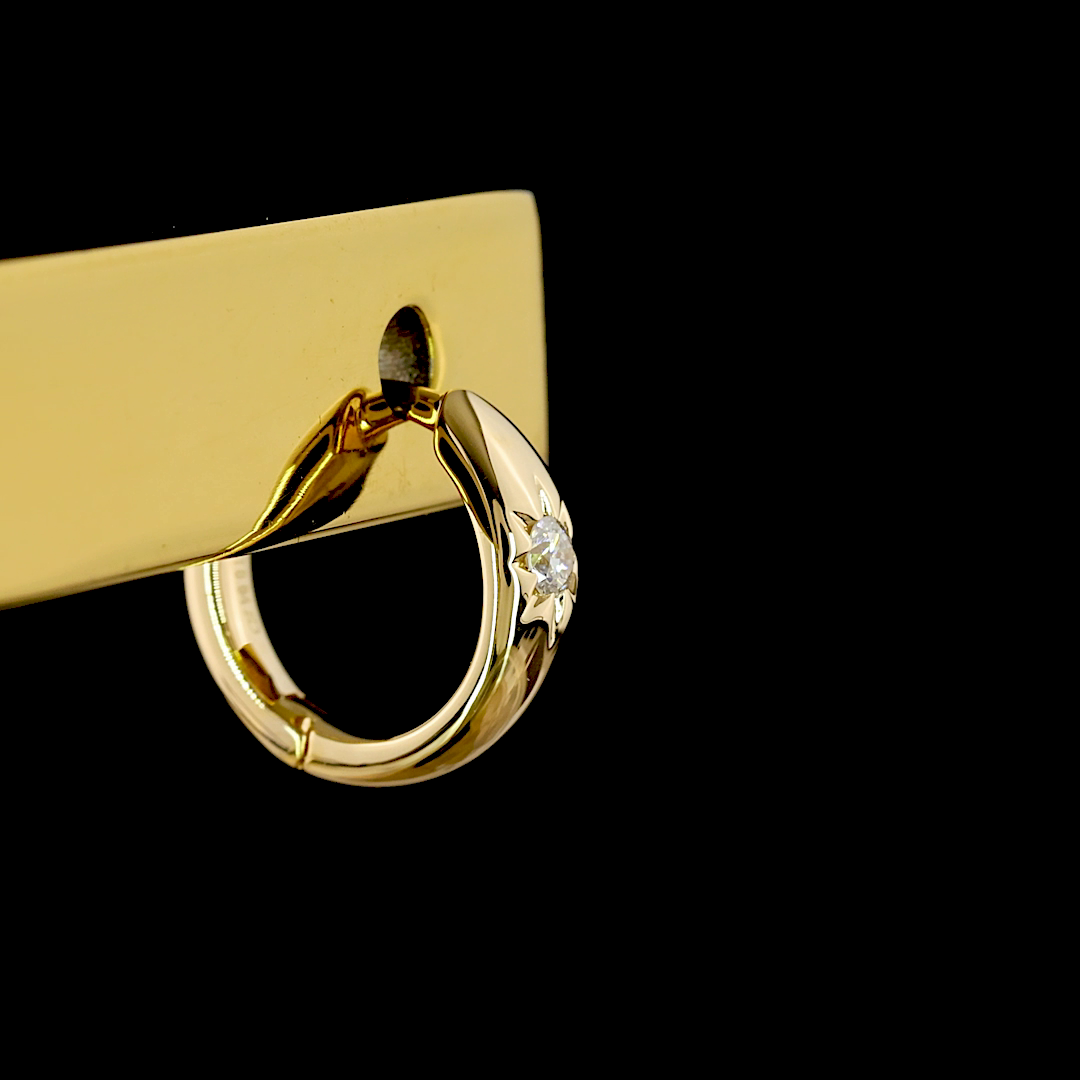 0.04 CTTW Round Lab Grown Diamond Huggies Earring 310mm (E Color and VS1 Clarity)