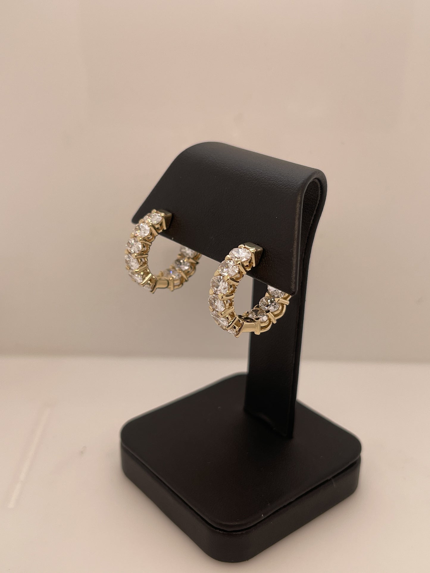 6.75 CTTW Oval Lab Diamond Huggies Earring 20mm 14k Yellow Gold F Color and VS2 Clarity jewelry-spot-usa