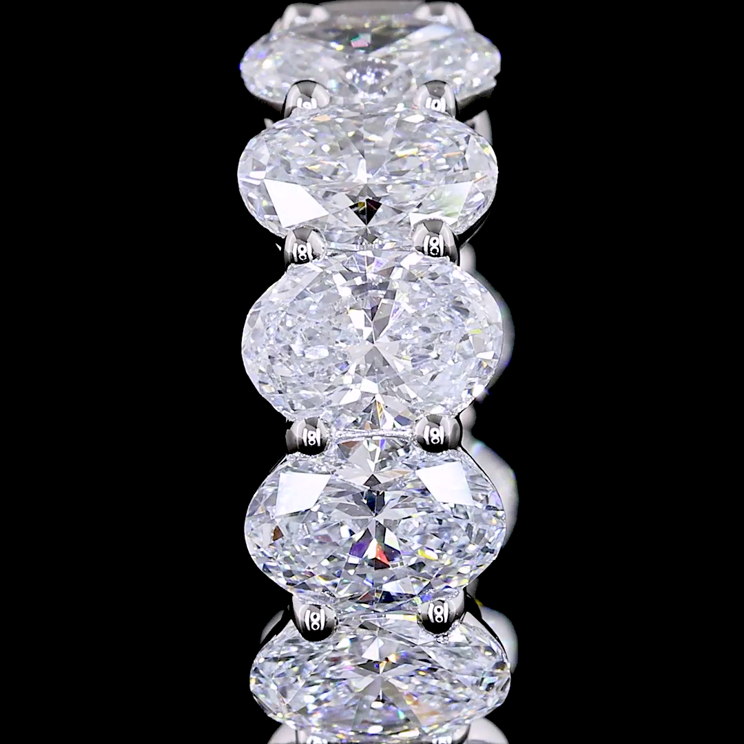 3.03 CTTW Oval Lab Diamond Huggies Earring 14.08mm 14k White Gold E Color and VS Clarity jewelry-spot-usa