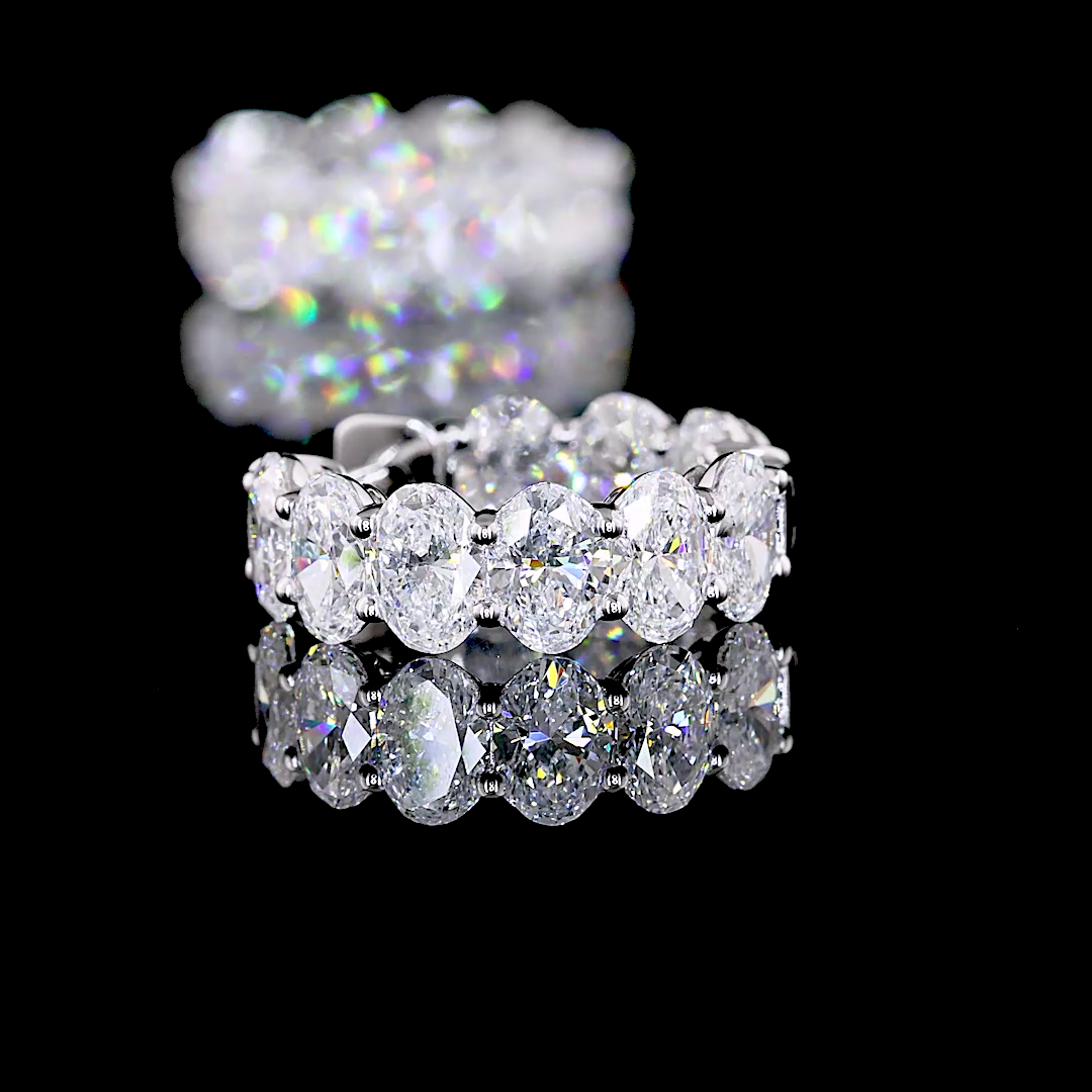 3.03 CTTW Oval Lab Diamond Huggies Earring 14.08mm 14k White Gold E Color and VS Clarity jewelry-spot-usa
