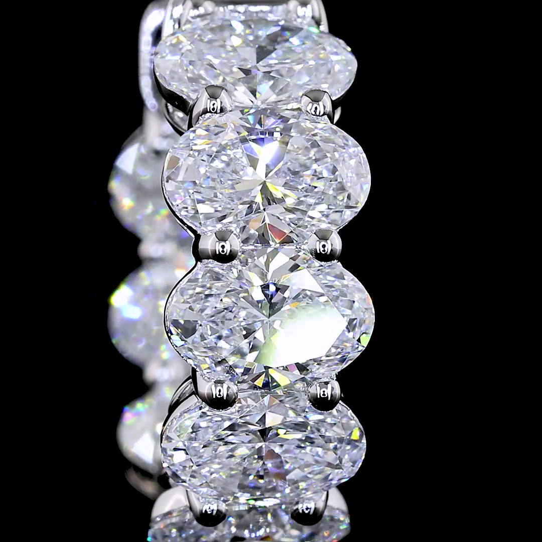 4.31 CTTW Oval Lab Diamond Huggies Earring 14k White Gold E Color and VS Clarity jewelry-spot-usa