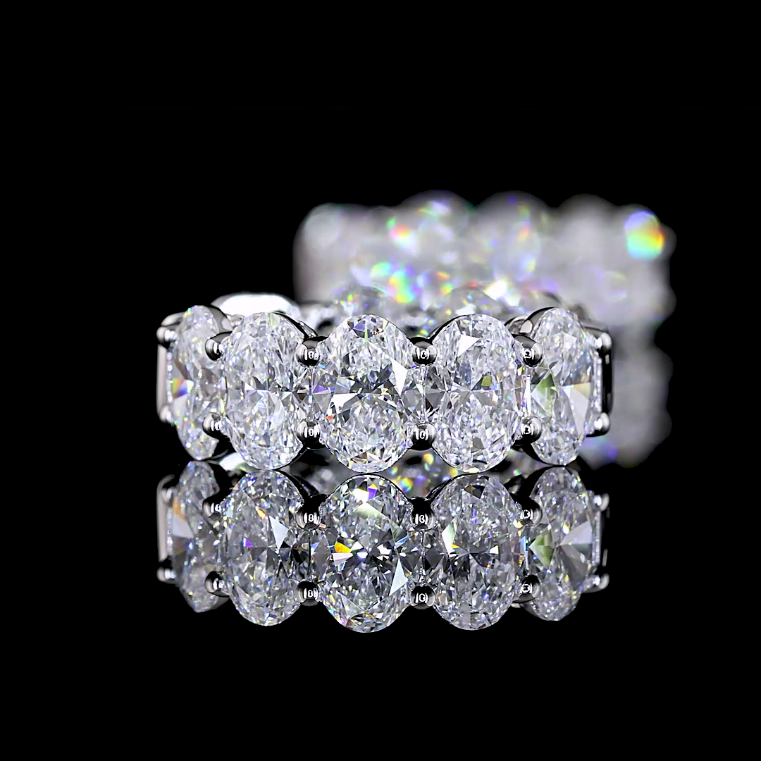 4.31 CTTW Oval Lab Diamond Huggies Earring 14k White Gold E Color and VS Clarity jewelry-spot-usa