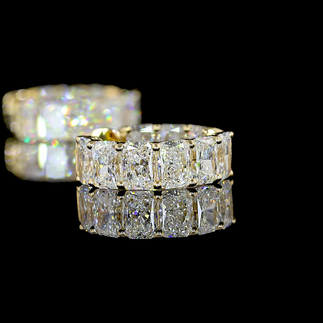 3.99 CTTW Radiant Lab Diamond Huggies Earring 14.5mm 14k Yellow Gold E Color and VS Clarity jewelry-spot-usa